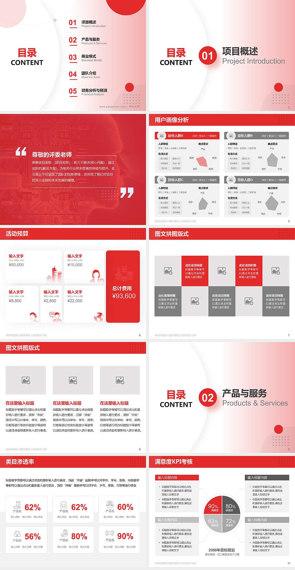 福州科技职业技术学院全国大学生创新创业大赛计划书PPT模板4:3格式幻灯片预览图2