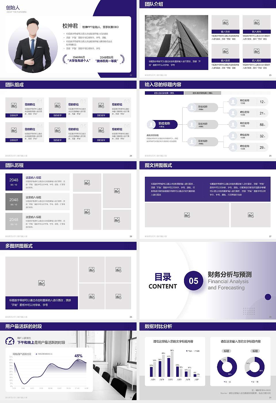 湖北师范大学全国大学生创新创业大赛计划书PPT模板16:9格式幻灯片预览图4