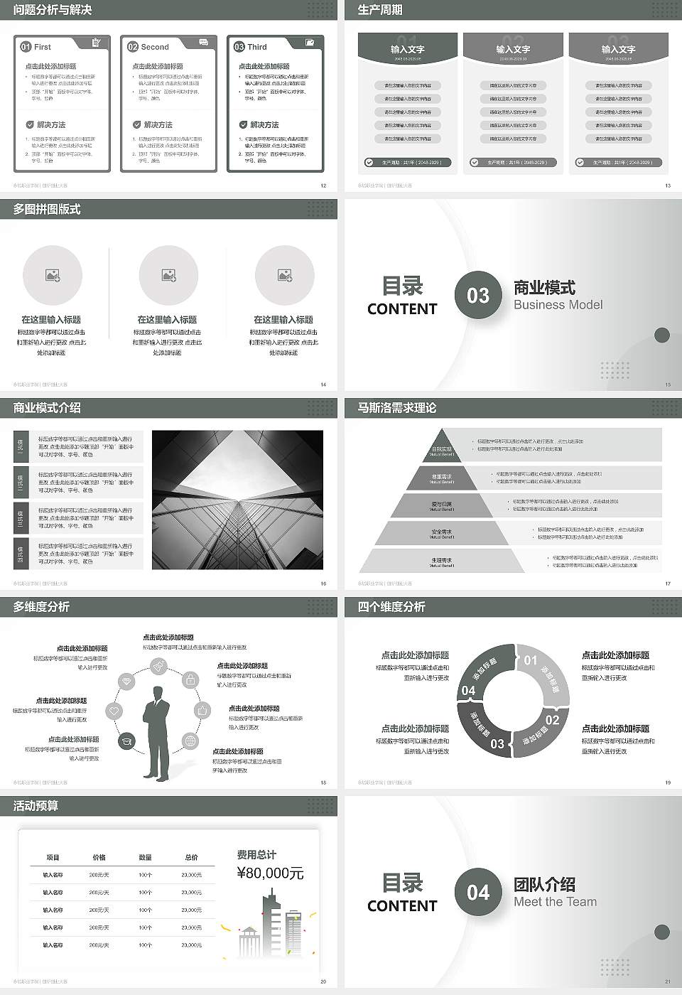 永城职业学院全国大学生创新创业大赛计划书PPT模板16:9格式幻灯片预览图3
