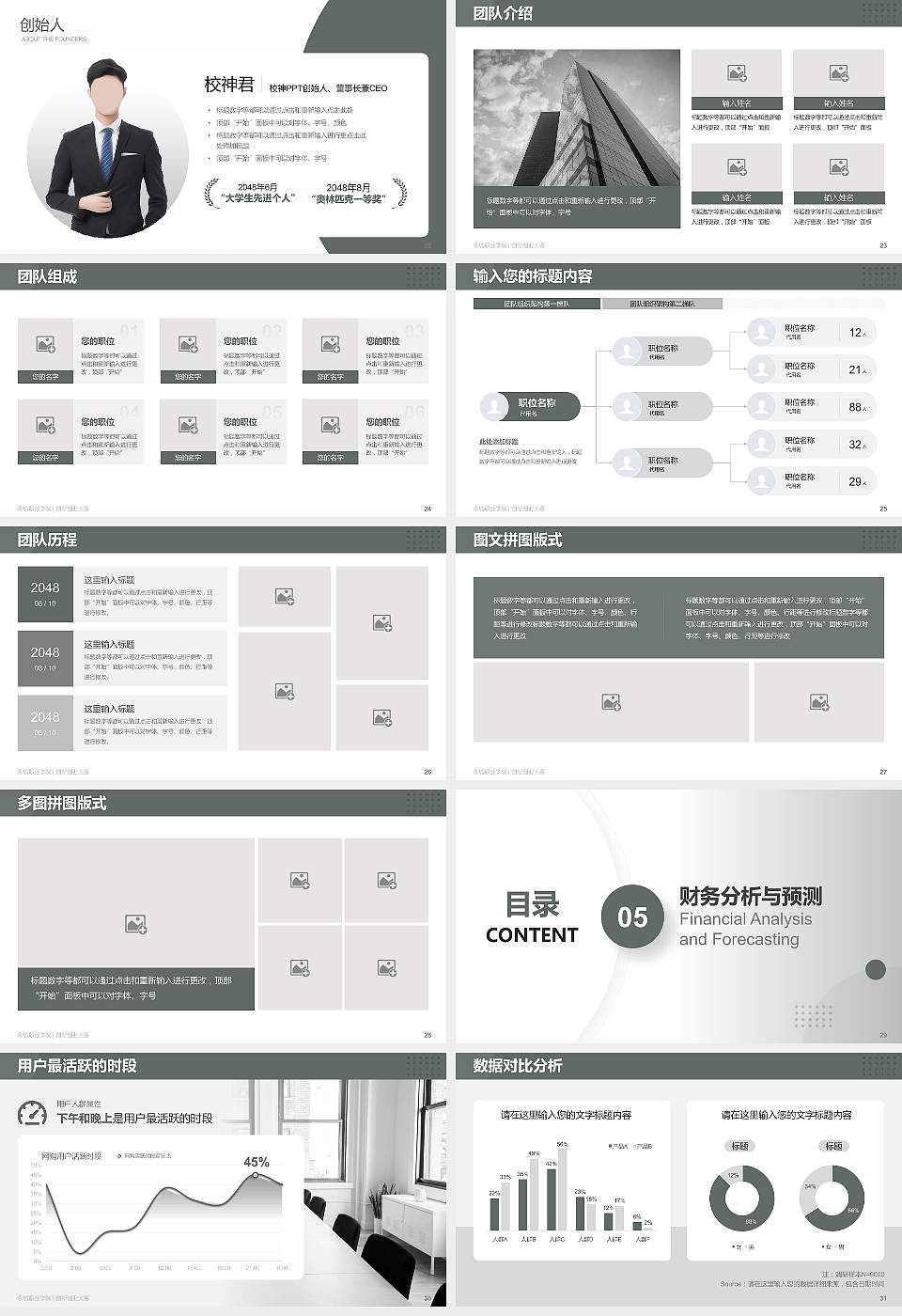 永城职业学院全国大学生创新创业大赛计划书PPT模板16:9格式幻灯片预览图4
