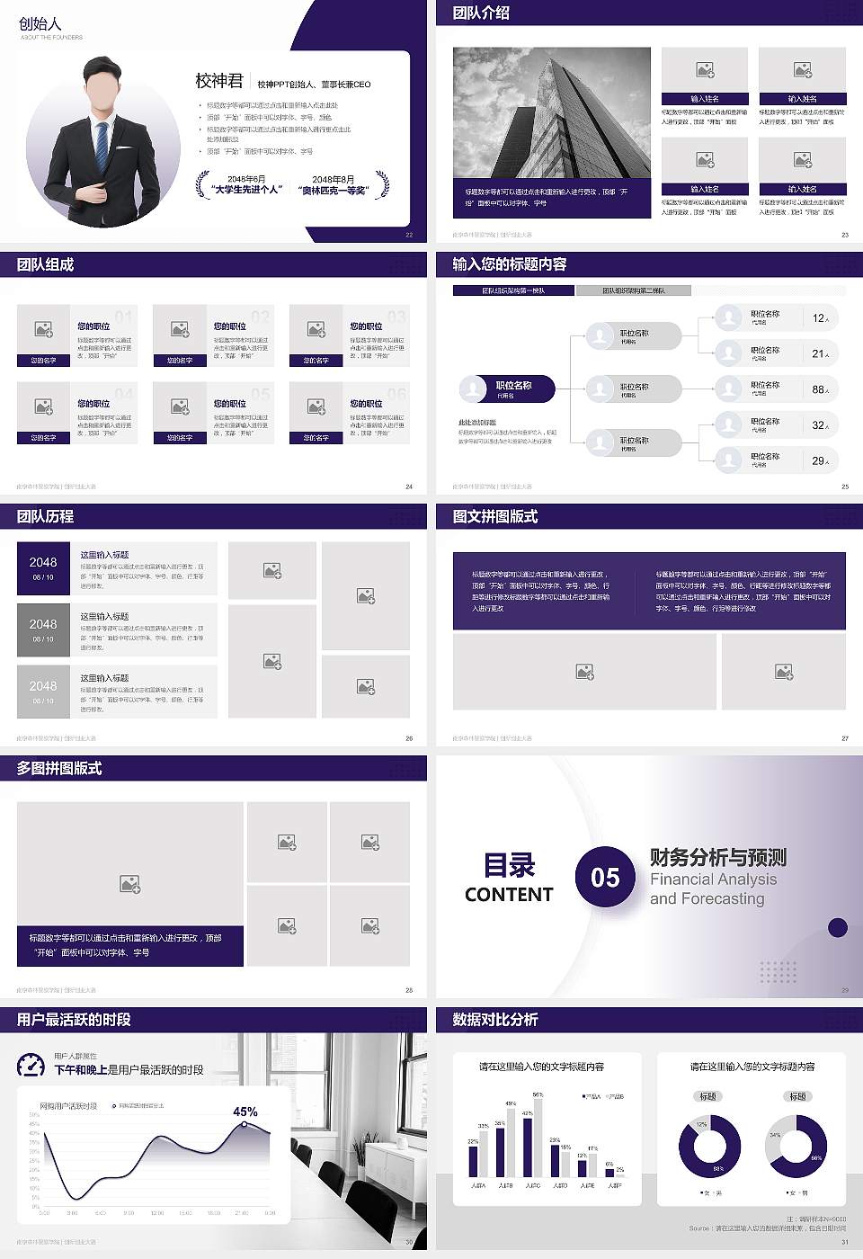 南京森林警察学院全国大学生创新创业大赛计划书PPT模板16:9格式幻灯片预览图4