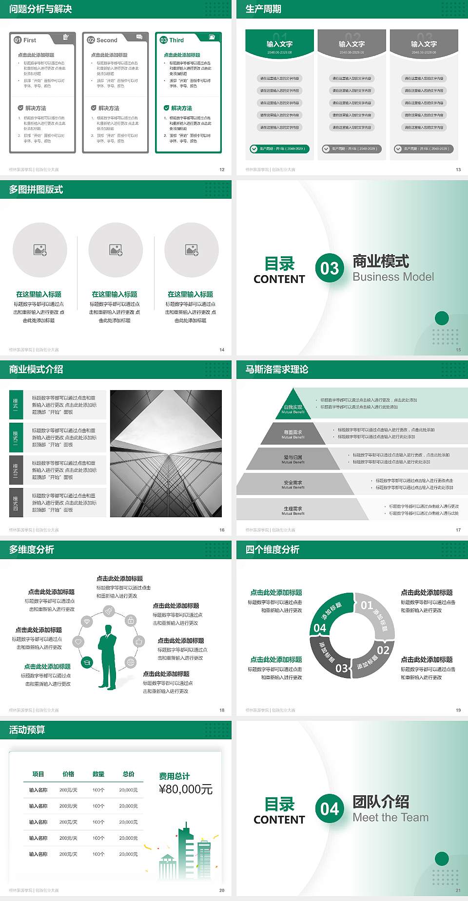 桂林旅游学院全国大学生创新创业大赛计划书PPT模板4:3格式幻灯片预览图3