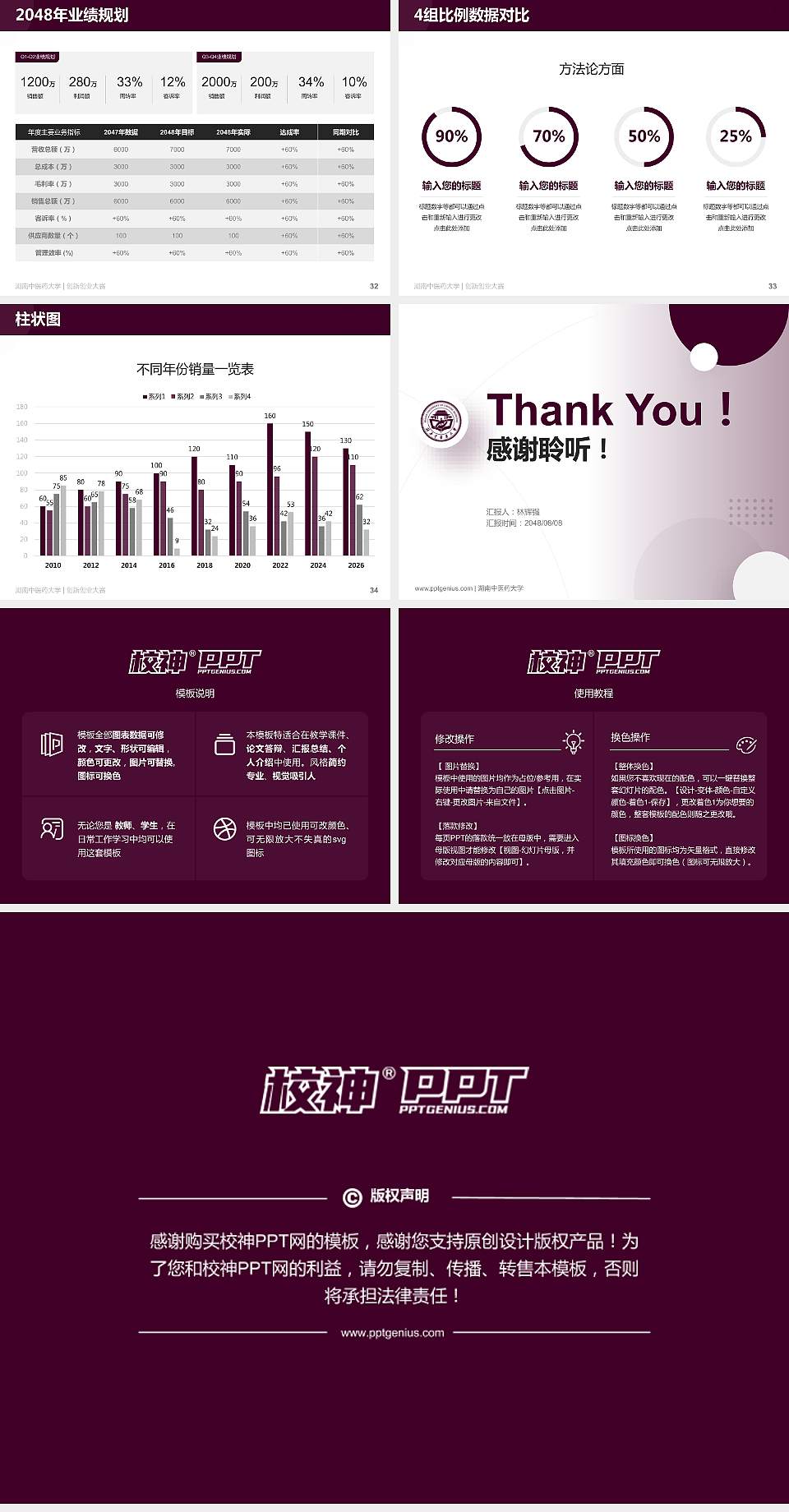 湖南中医药大学全国大学生创新创业大赛计划书PPT模板4:3格式幻灯片预览图5