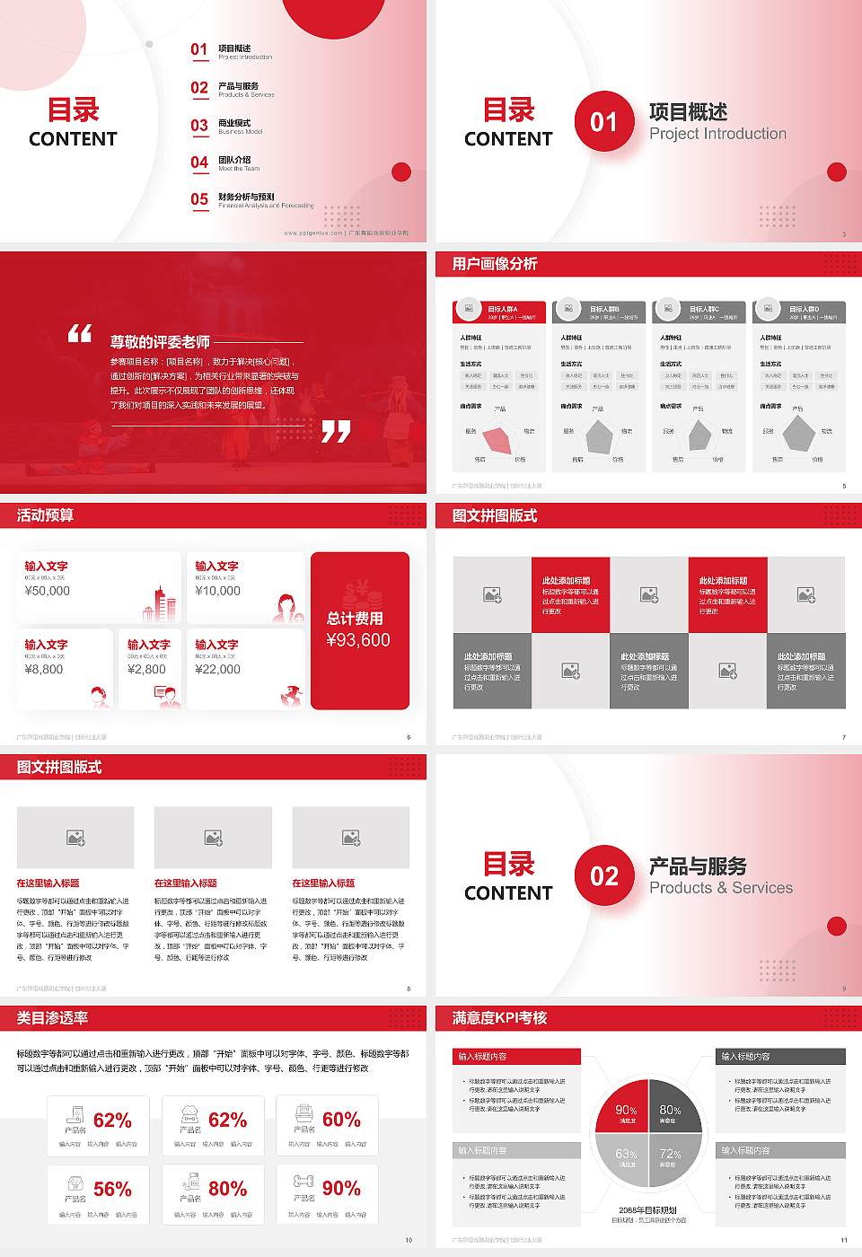 广东舞蹈戏剧职业学院全国大学生创新创业大赛计划书PPT模板16:9格式幻灯片预览图2