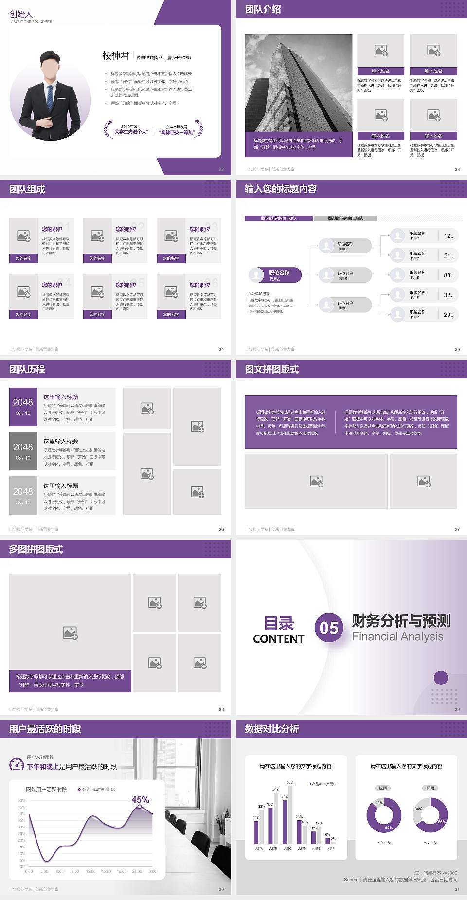 上饶师范学院全国大学生创新创业大赛计划书PPT模板4:3格式幻灯片预览图4