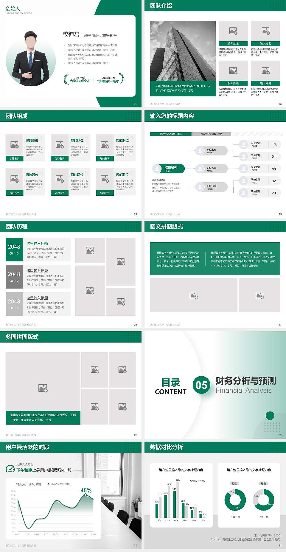 澳门理工大学全国大学生创新创业大赛计划书PPT模板4:3格式幻灯片预览图4