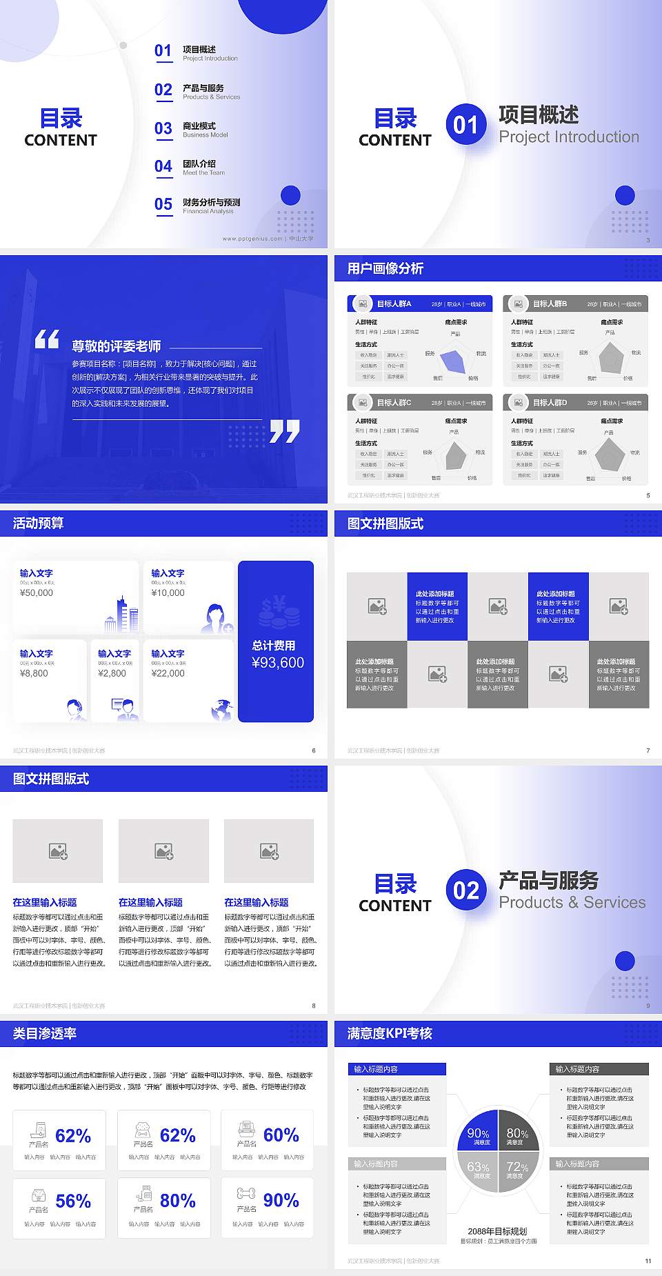 武汉工程职业技术学院全国大学生创新创业大赛计划书PPT模板4:3格式幻灯片预览图2