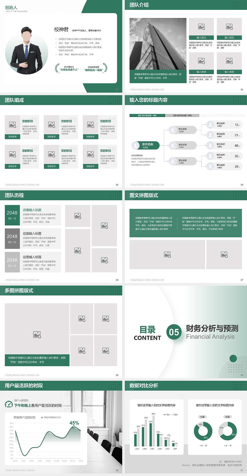 江苏城乡建设职业学院全国大学生创新创业大赛计划书PPT模板4:3格式幻灯片预览图4