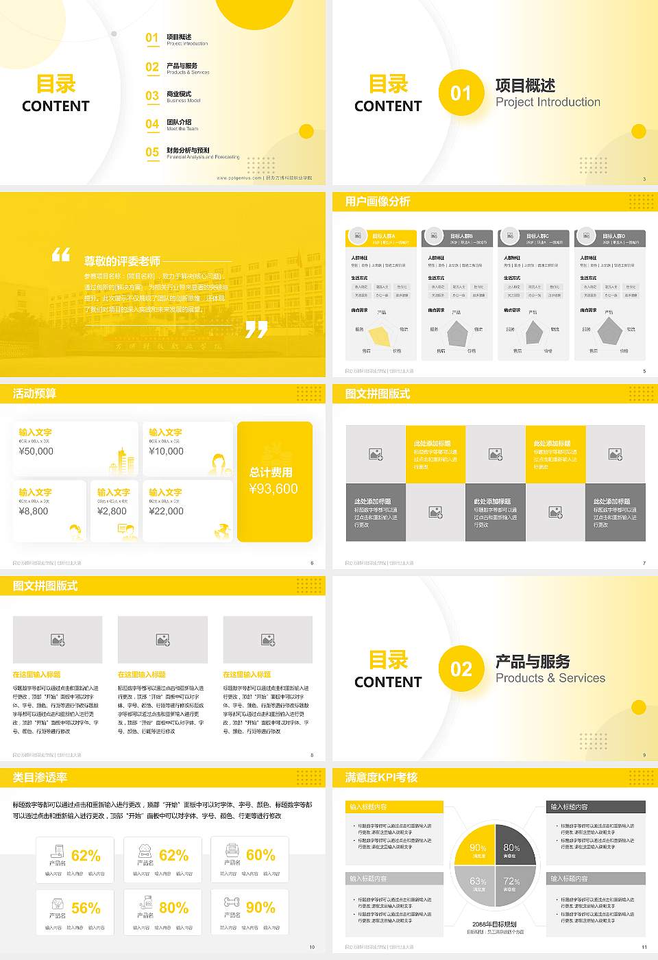 民办万博科技职业学院全国大学生创新创业大赛计划书PPT模板16:9格式幻灯片预览图2