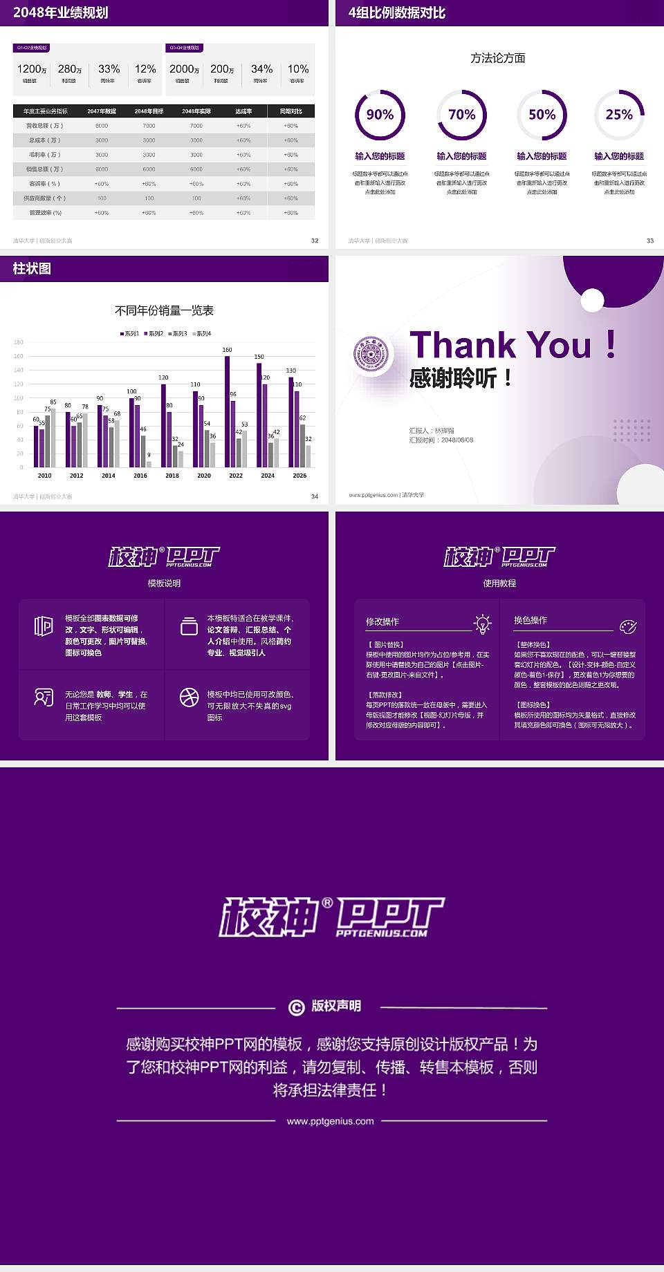 清华大学全国大学生创新创业大赛计划书PPT模板4:3格式幻灯片预览图5