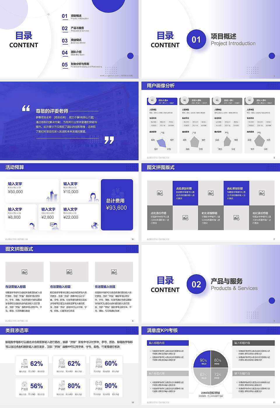 南昌职业学院全国大学生创新创业大赛计划书PPT模板16:9格式幻灯片预览图2