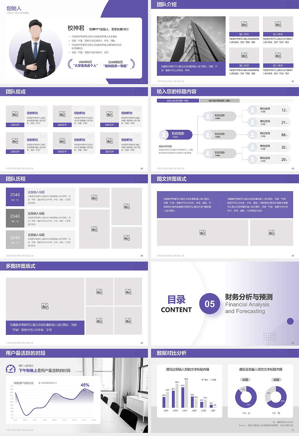 长春东方职业学院全国大学生创新创业大赛计划书PPT模板16:9格式幻灯片预览图4