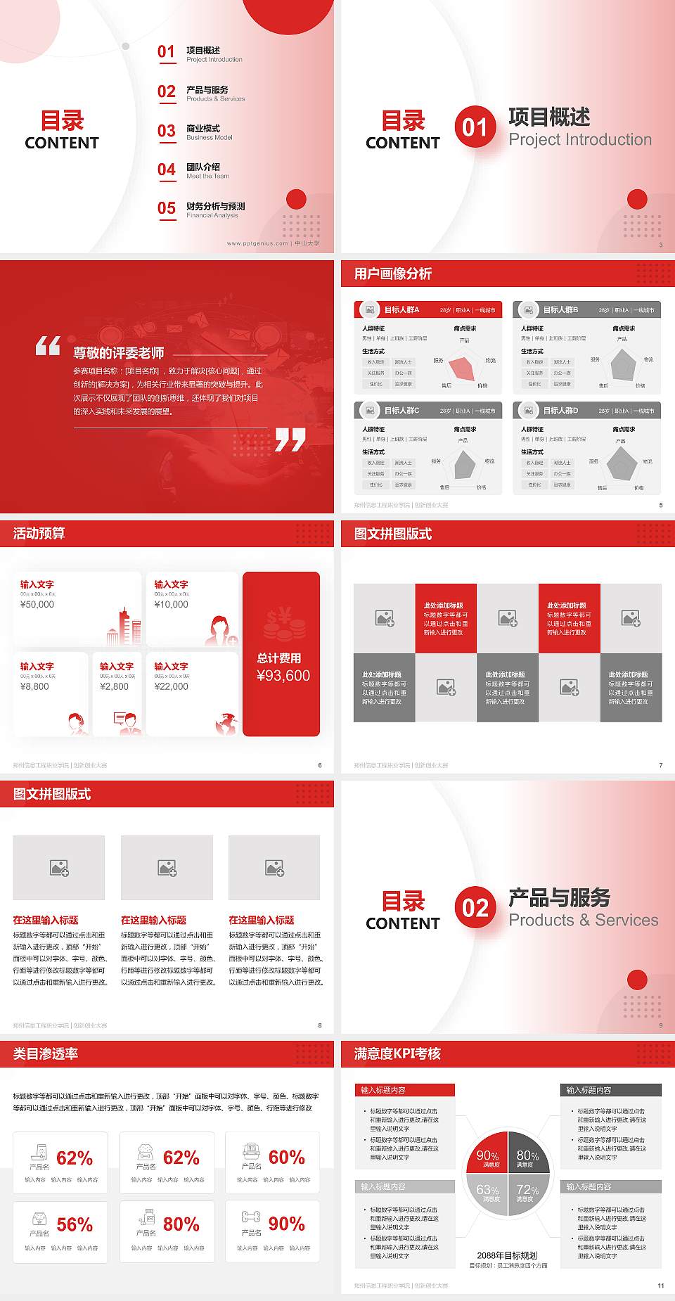 郑州信息工程职业学院全国大学生创新创业大赛计划书PPT模板4:3格式幻灯片预览图2