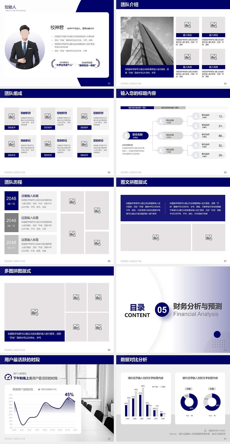 潍坊学院全国大学生创新创业大赛计划书PPT模板4:3格式幻灯片预览图4