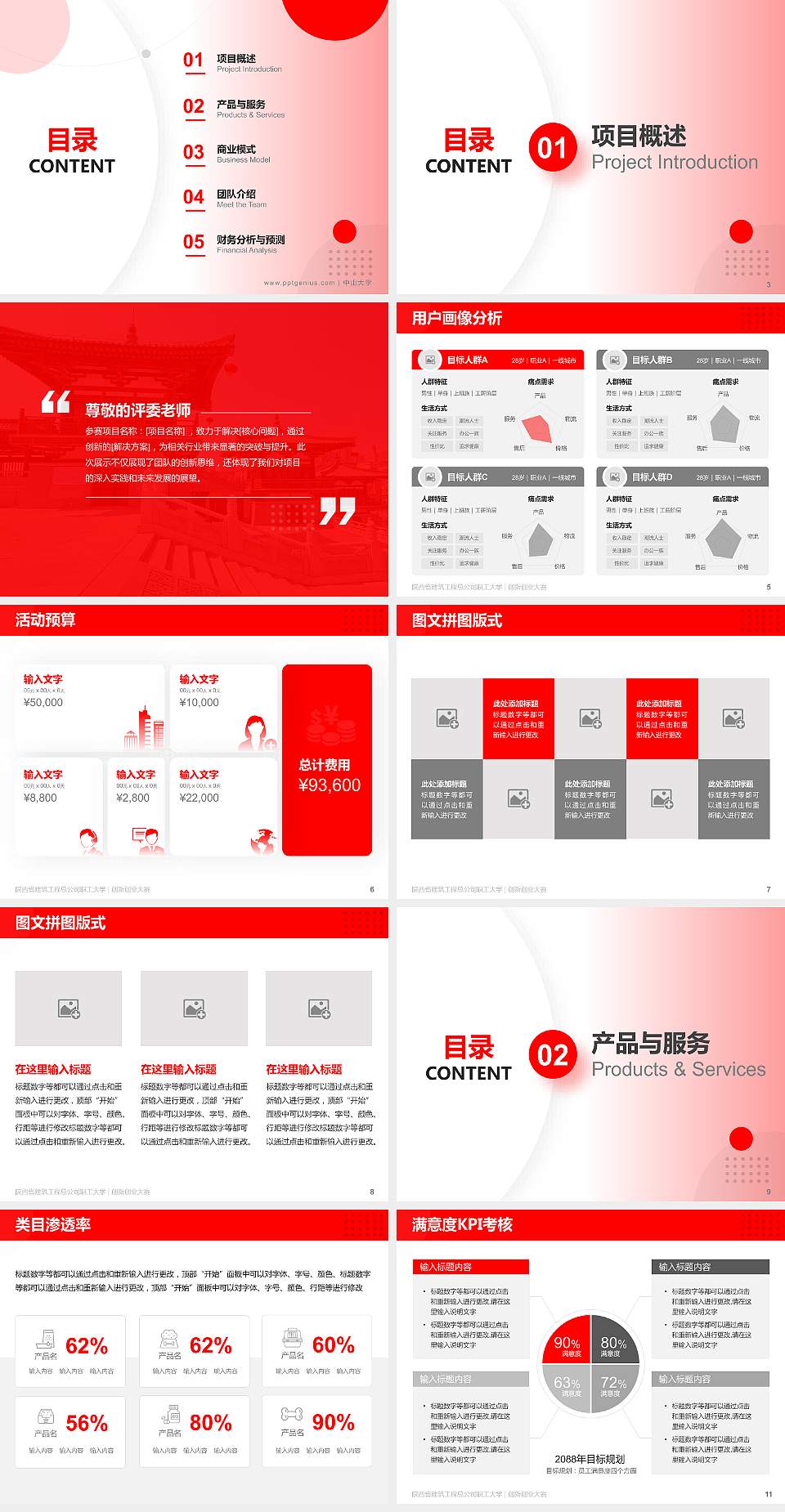 陕西省建筑工程总公司职工大学全国大学生创新创业大赛计划书PPT模板4:3格式幻灯片预览图2