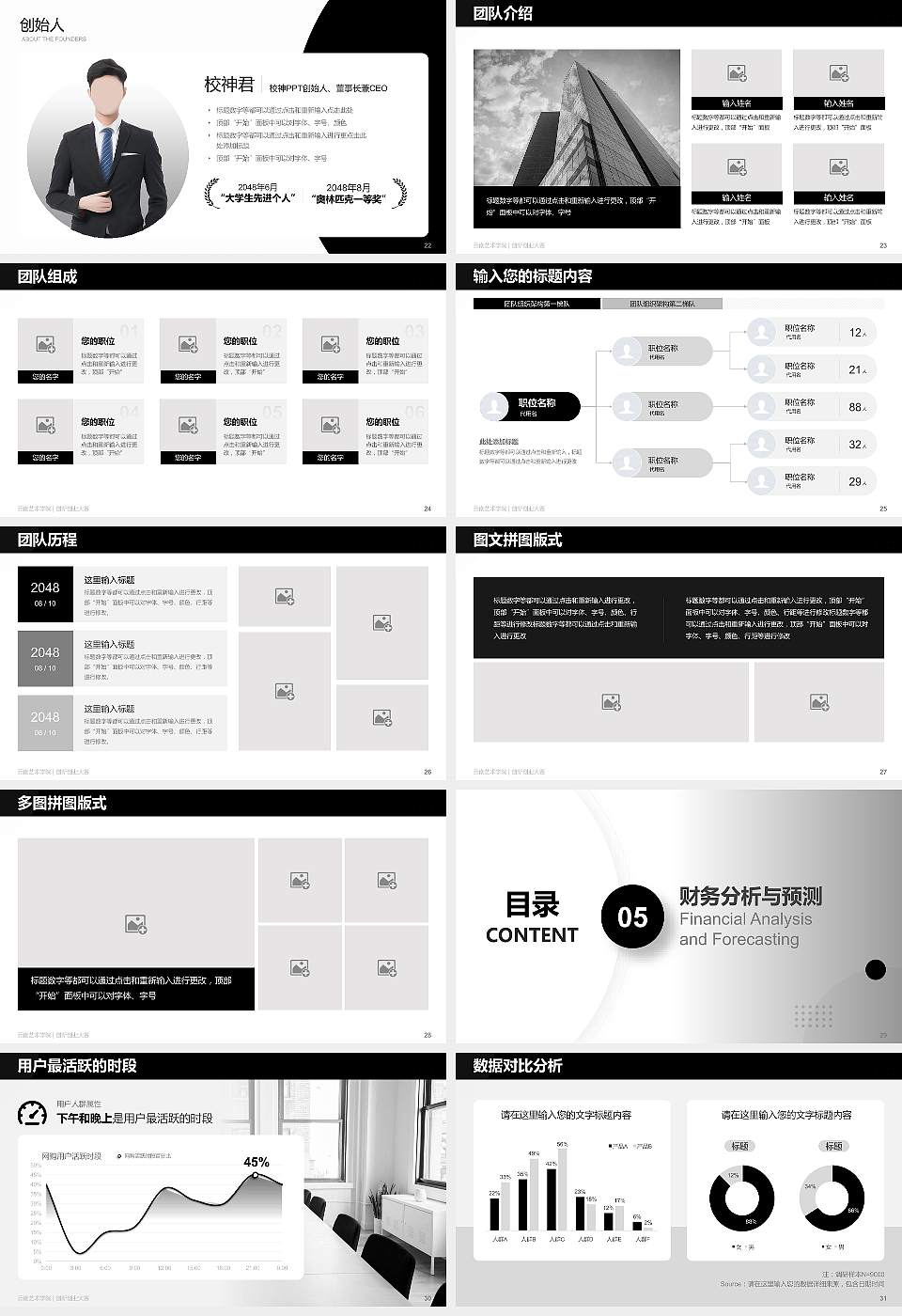 云南艺术学院全国大学生创新创业大赛计划书PPT模板16:9格式幻灯片预览图4