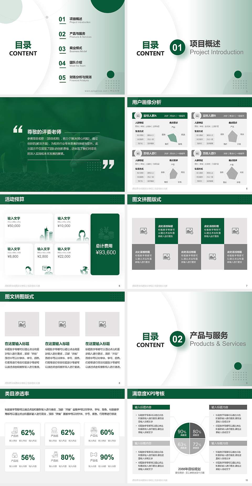 成都农业科技职业学院全国大学生创新创业大赛计划书PPT模板4:3格式幻灯片预览图2