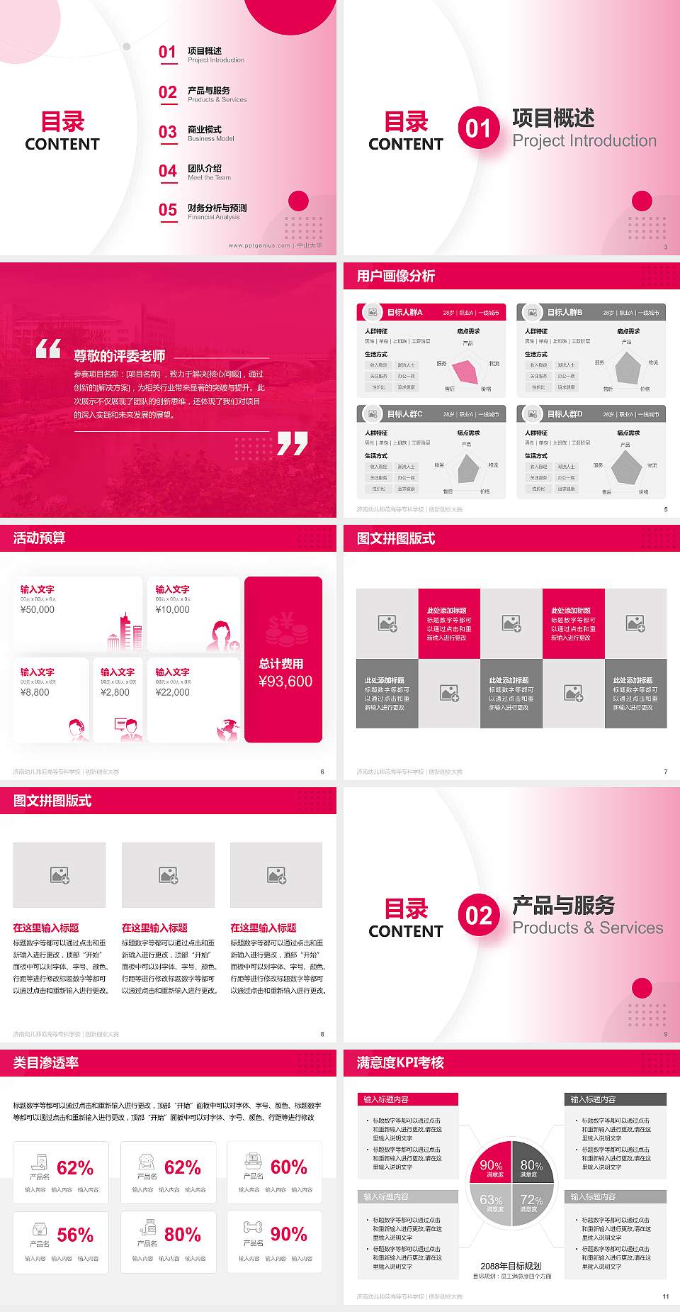 济南幼儿师范高等专科学校全国大学生创新创业大赛计划书PPT模板4:3格式幻灯片预览图2