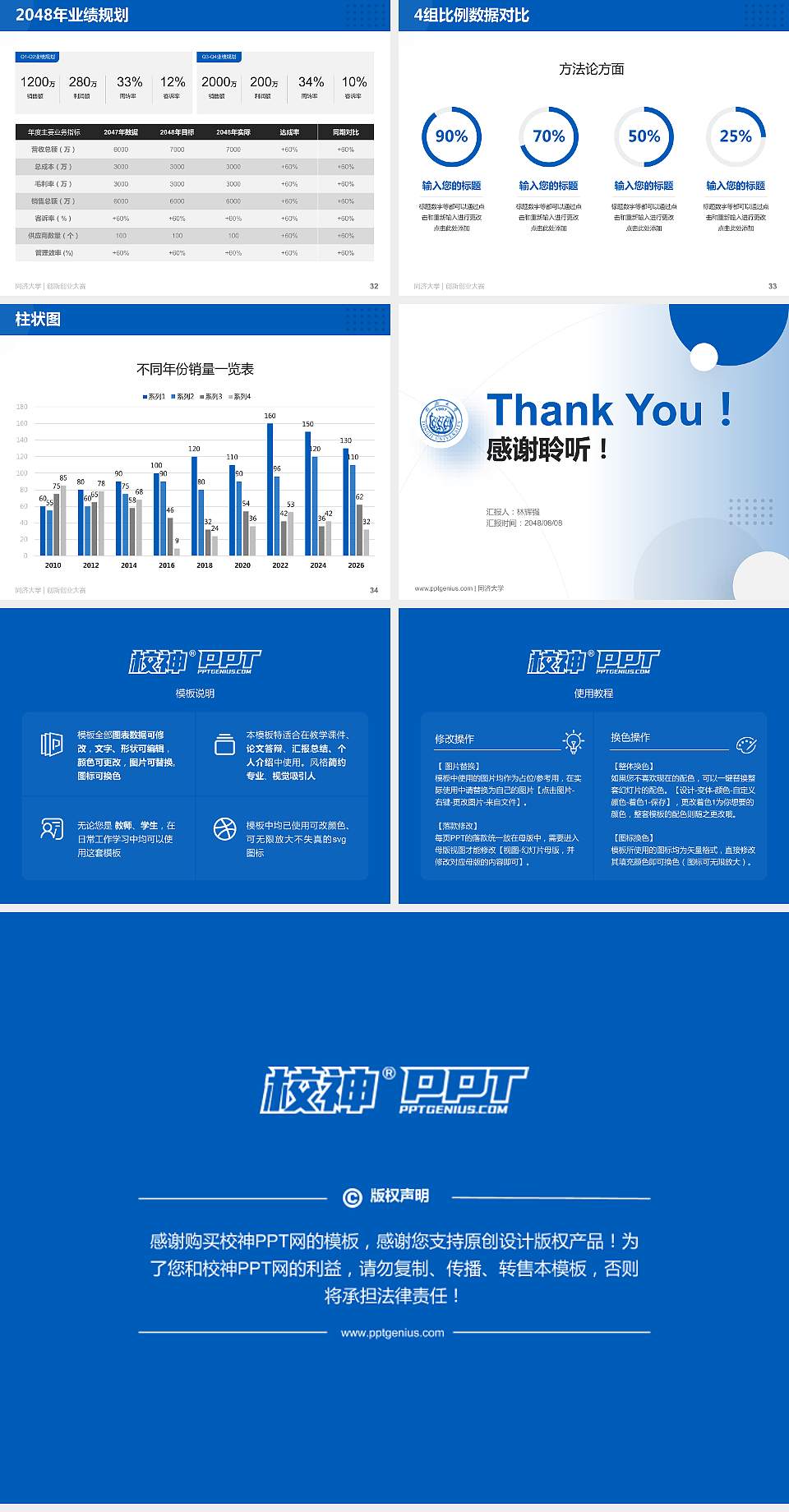 同济大学全国大学生创新创业大赛计划书PPT模板4:3格式幻灯片预览图5