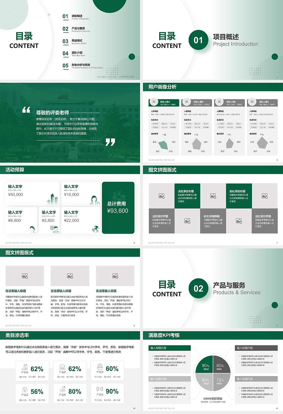 山东青年政治学院全国大学生创新创业大赛计划书PPT模板16:9格式幻灯片预览图2
