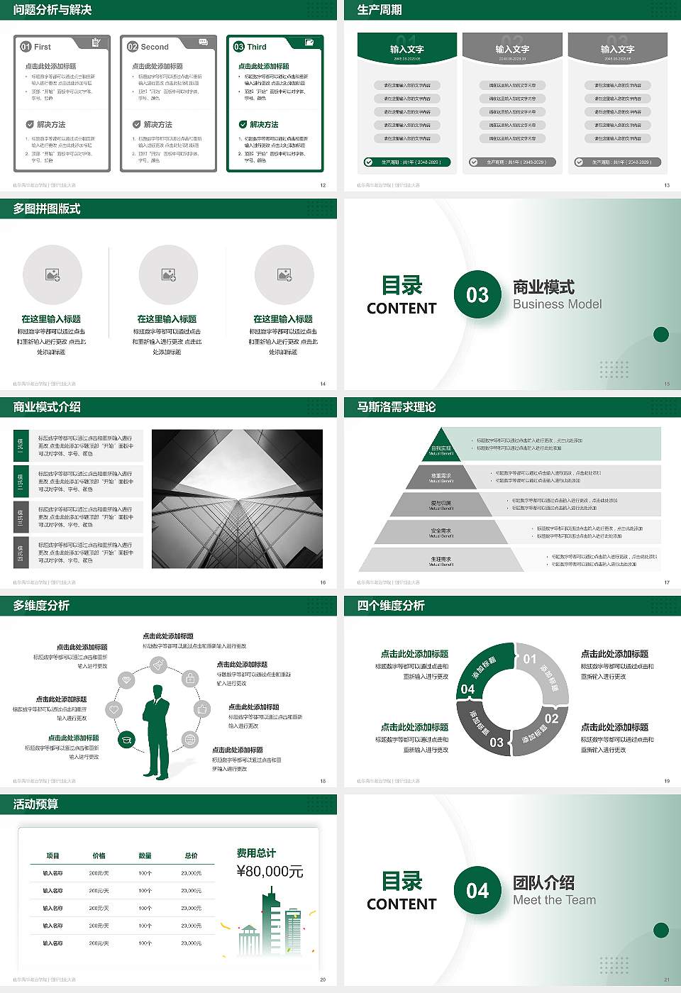 山东青年政治学院全国大学生创新创业大赛计划书PPT模板16:9格式幻灯片预览图3