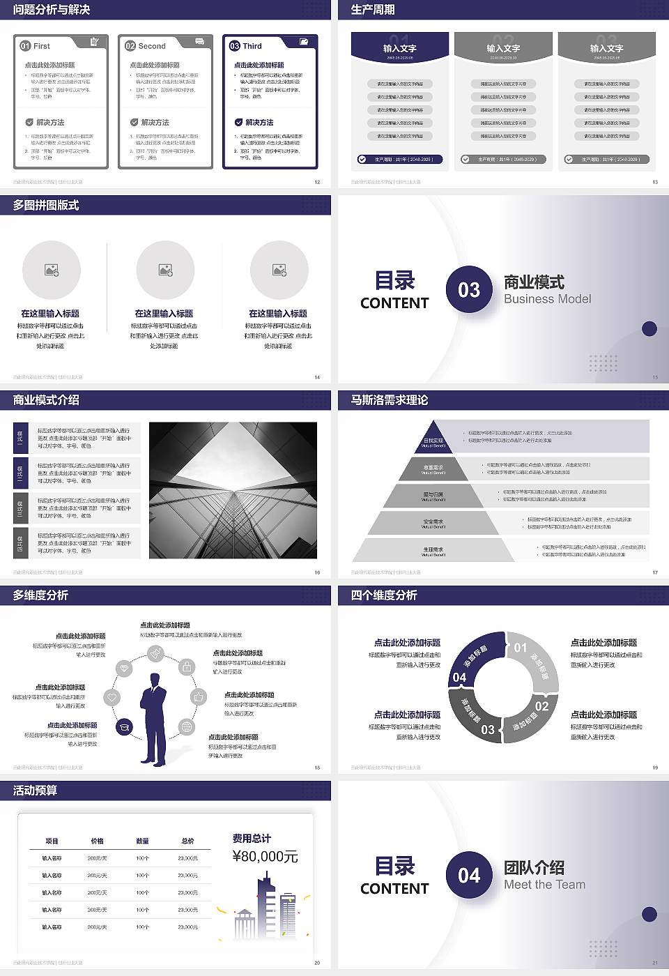 云南现代职业技术学院全国大学生创新创业大赛计划书PPT模板16:9格式幻灯片预览图3