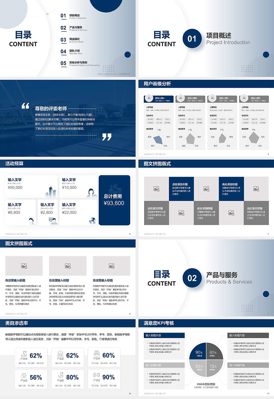 上海海事大学全国大学生创新创业大赛计划书PPT模板16:9格式幻灯片预览图2
