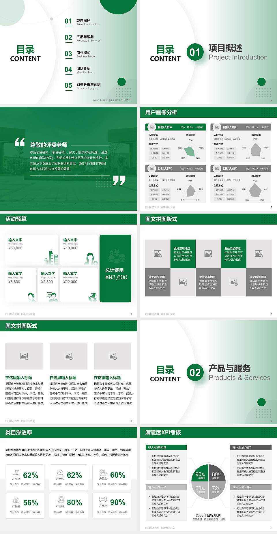 四川师范大学全国大学生创新创业大赛计划书PPT模板4:3格式幻灯片预览图2