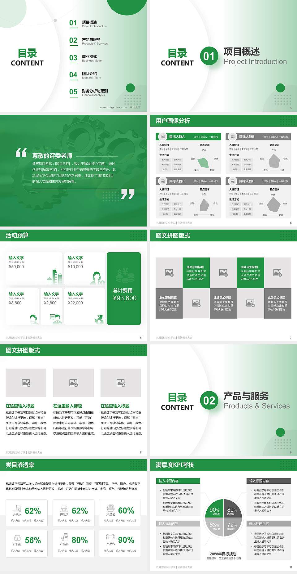 四川管理职业学院全国大学生创新创业大赛计划书PPT模板4:3格式幻灯片预览图2