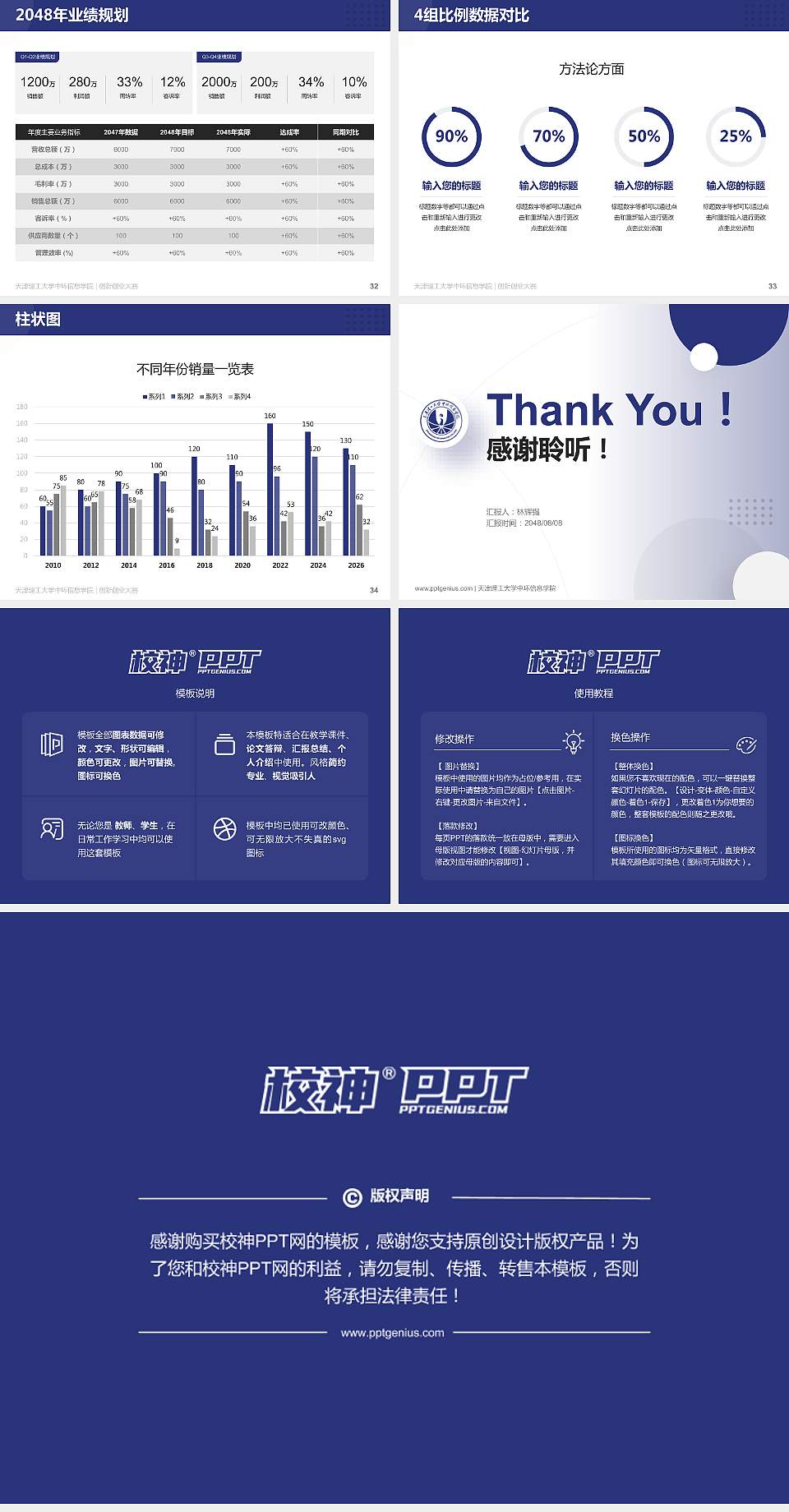 天津理工大学中环信息学院全国大学生创新创业大赛计划书PPT模板4:3格式幻灯片预览图5