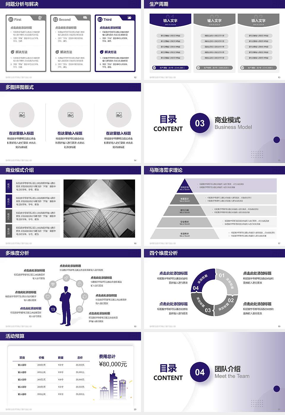 宝鸡职业技术学院全国大学生创新创业大赛计划书PPT模板16:9格式幻灯片预览图3