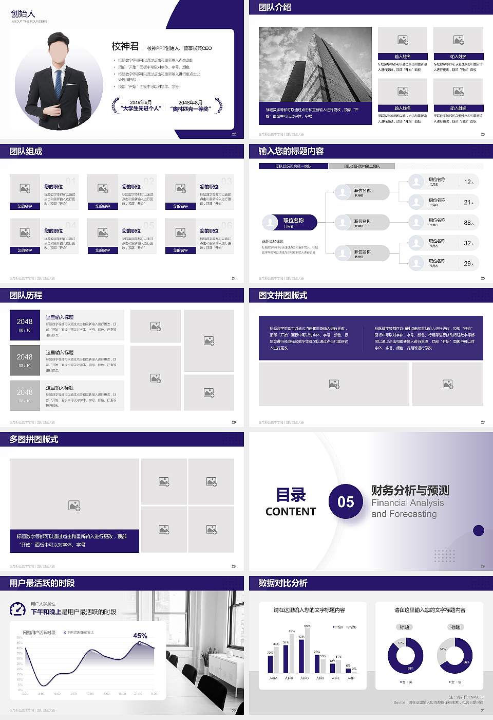 宝鸡职业技术学院全国大学生创新创业大赛计划书PPT模板16:9格式幻灯片预览图4