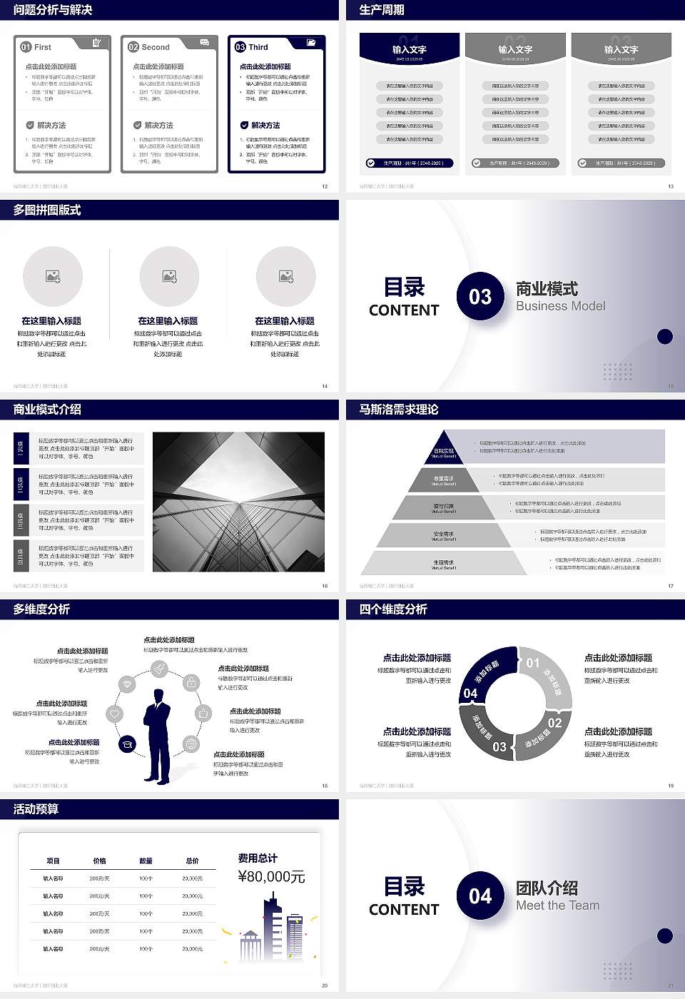 台湾辅仁大学全国大学生创新创业大赛计划书PPT模板16:9格式幻灯片预览图3