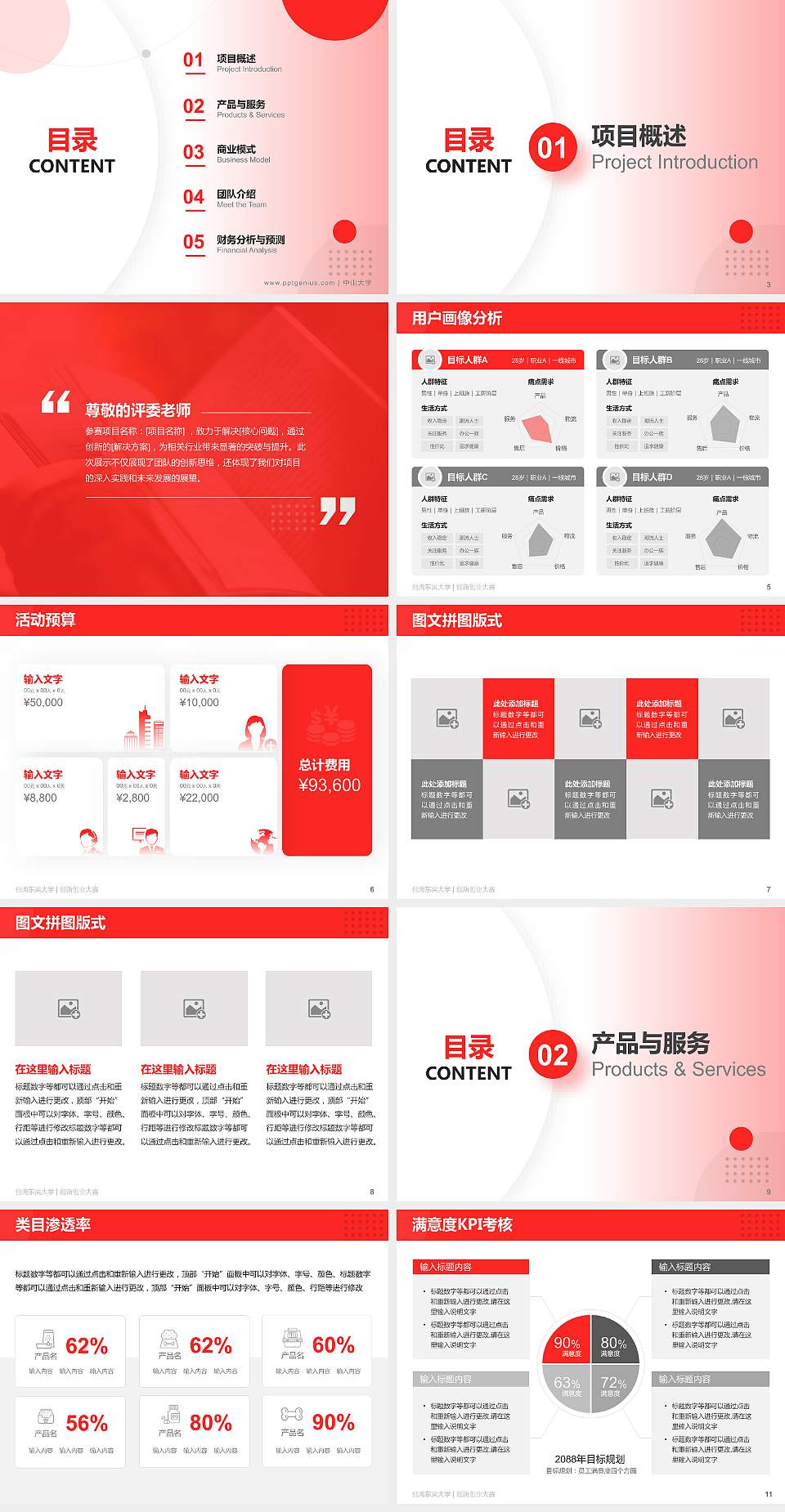 台湾东吴大学全国大学生创新创业大赛计划书PPT模板4:3格式幻灯片预览图2