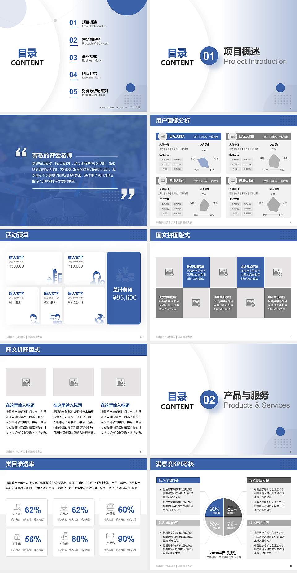 乐山职业技术学院全国大学生创新创业大赛计划书PPT模板4:3格式幻灯片预览图2