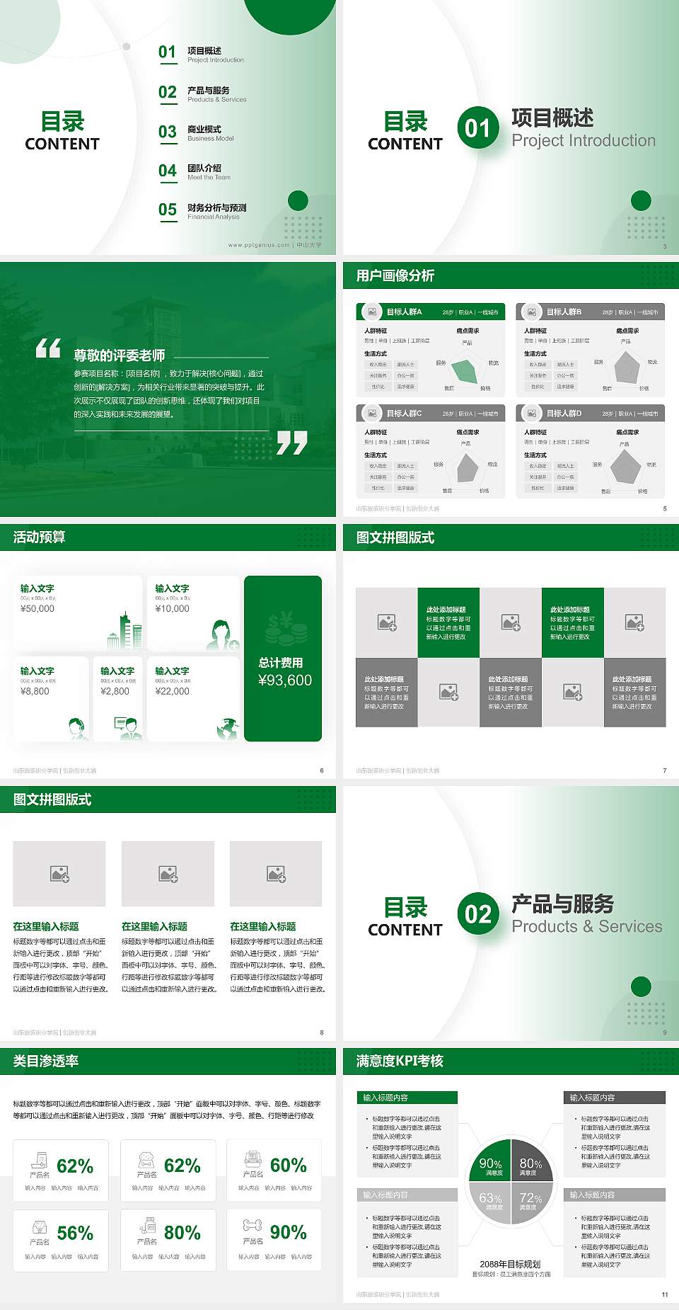 山东服装职业学院全国大学生创新创业大赛计划书PPT模板4:3格式幻灯片预览图2