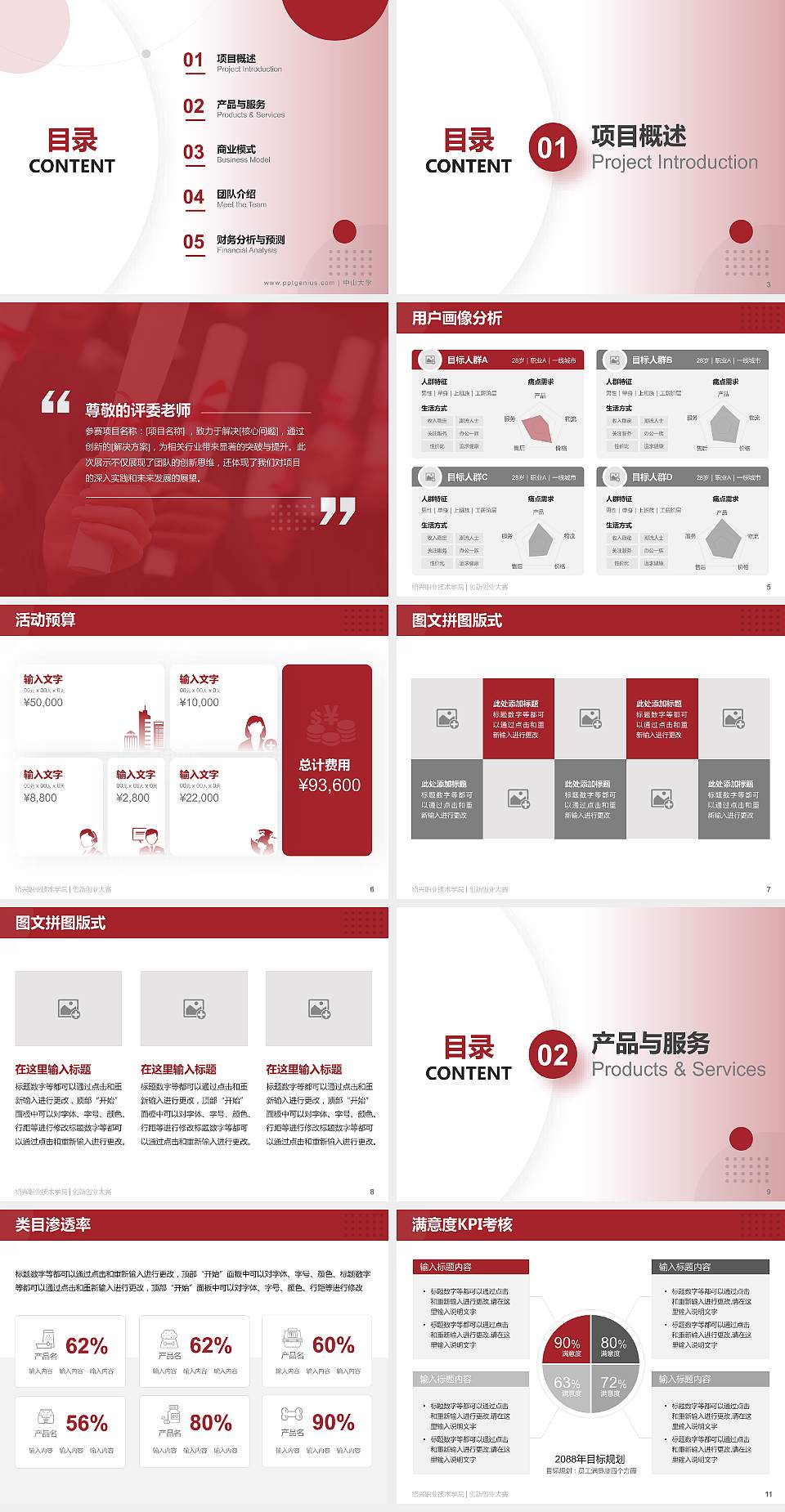 绍兴职业技术学院全国大学生创新创业大赛计划书PPT模板4:3格式幻灯片预览图2