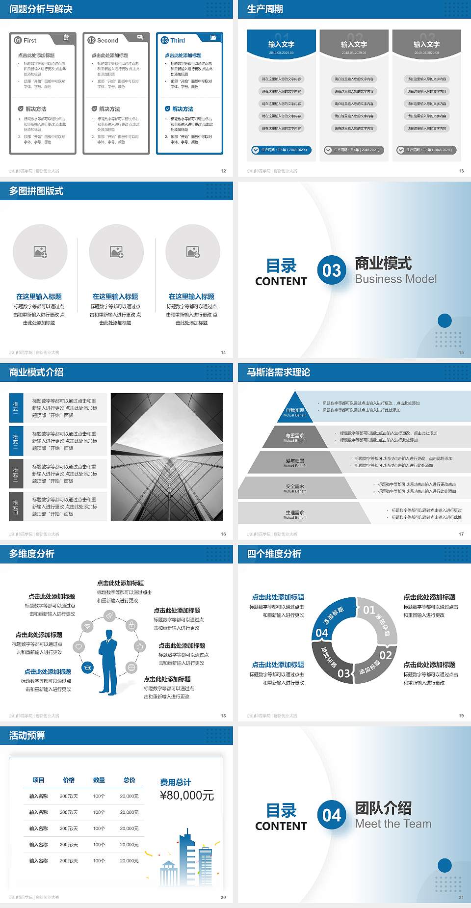 乐山师范学院全国大学生创新创业大赛计划书PPT模板4:3格式幻灯片预览图3