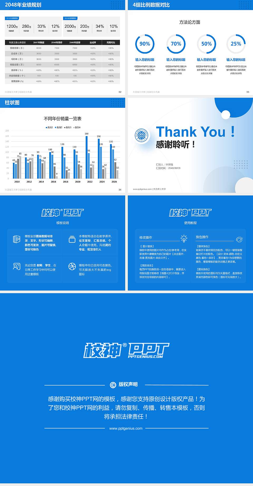 大连理工大学全国大学生创新创业大赛计划书PPT模板4:3格式幻灯片预览图5