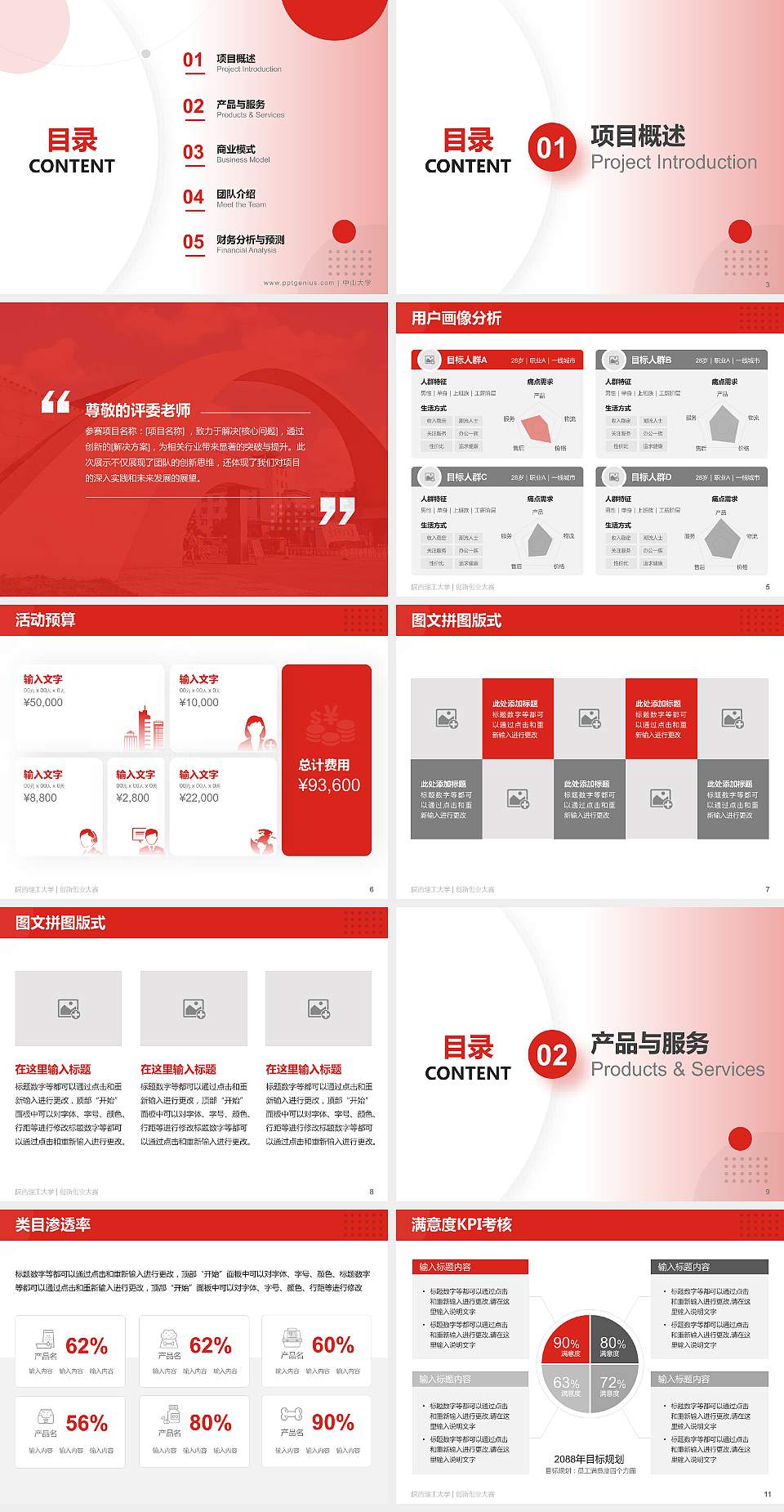 陕西理工大学全国大学生创新创业大赛计划书PPT模板4:3格式幻灯片预览图2