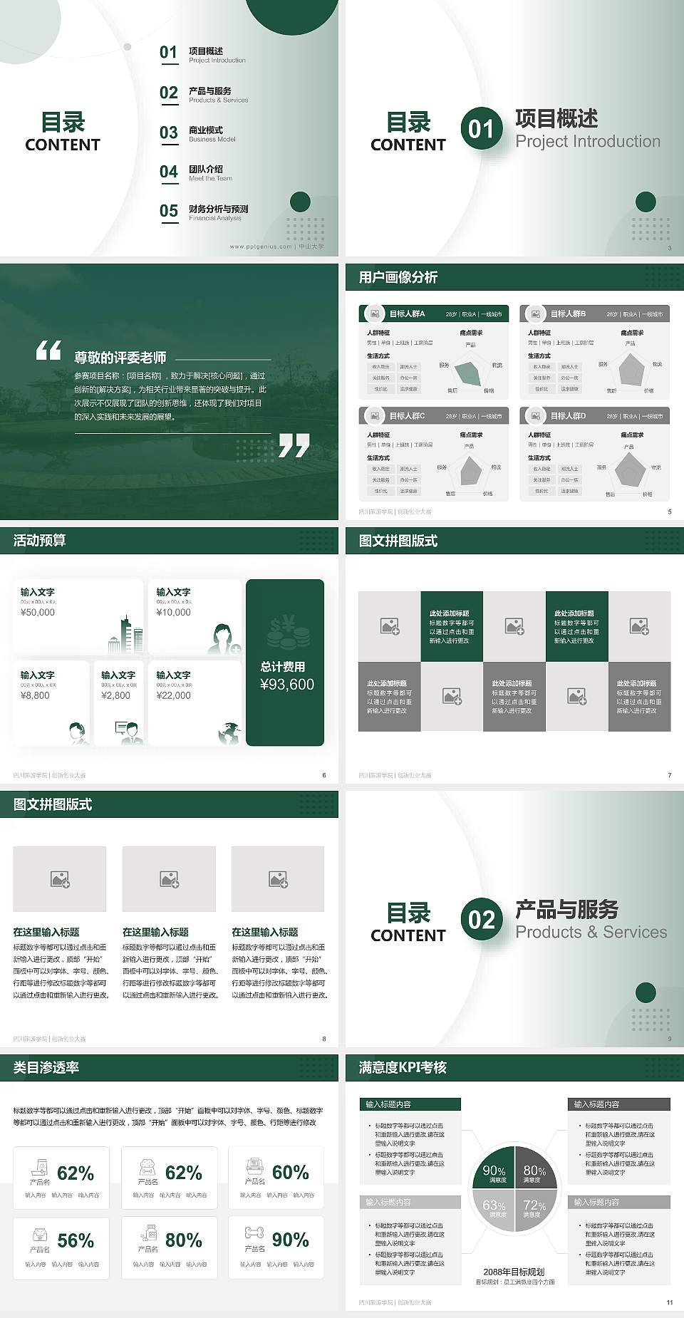 四川旅游学院全国大学生创新创业大赛计划书PPT模板4:3格式幻灯片预览图2