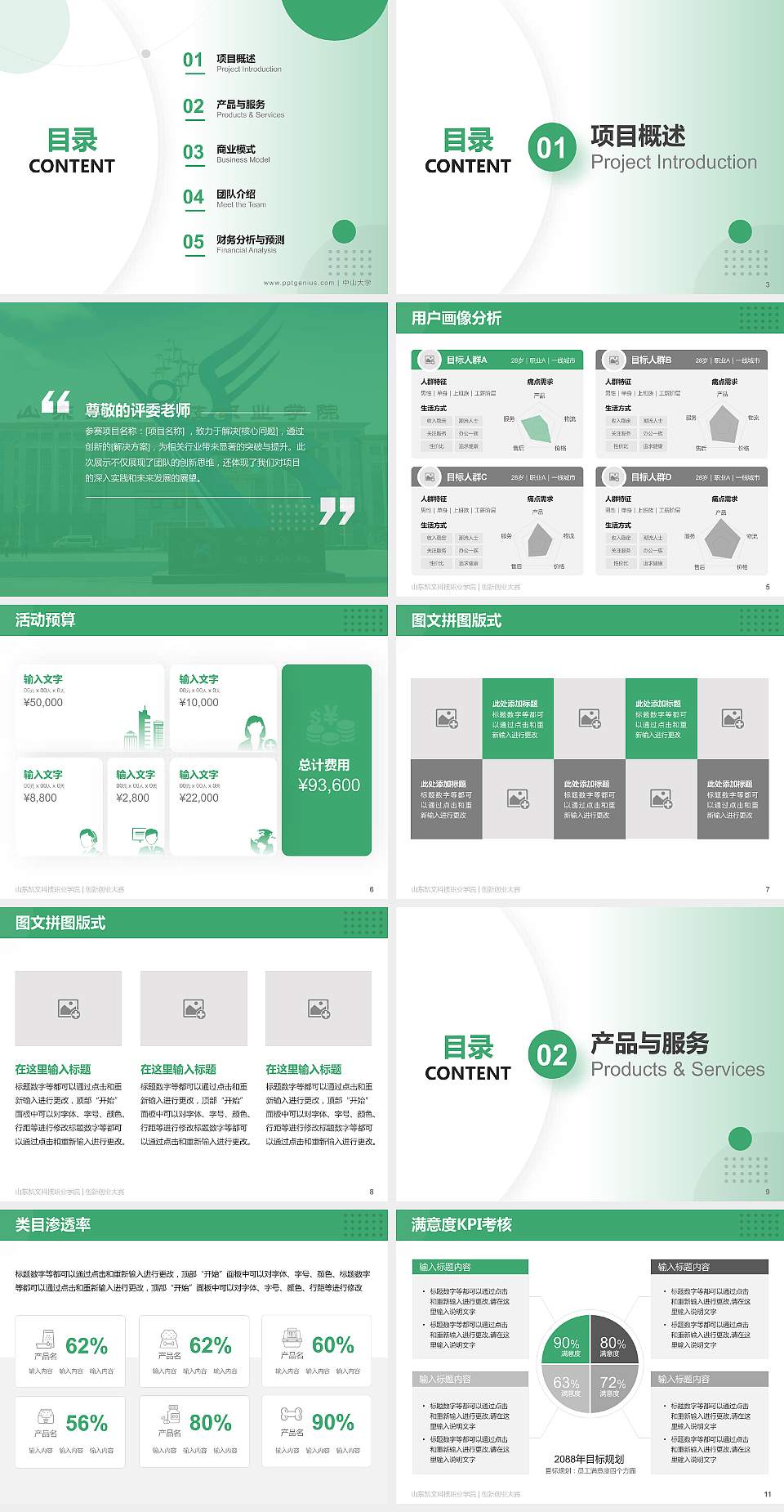 山东凯文科技职业学院全国大学生创新创业大赛计划书PPT模板4:3格式幻灯片预览图2