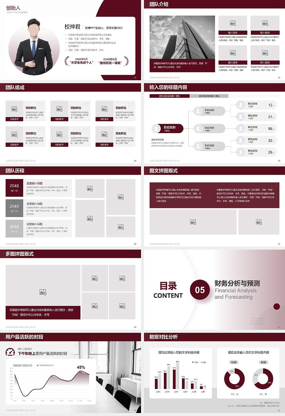 上海欧华职业技术学院全国大学生创新创业大赛计划书PPT模板16:9格式幻灯片预览图4