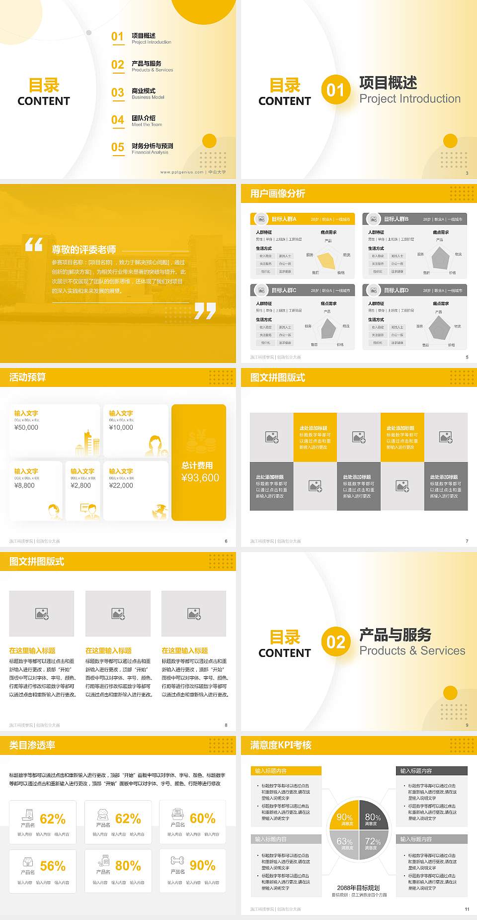 浙江科技学院全国大学生创新创业大赛计划书PPT模板4:3格式幻灯片预览图2
