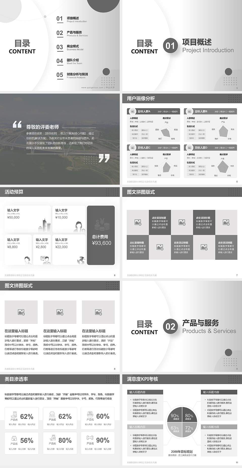 太原旅游职业学院全国大学生创新创业大赛计划书PPT模板4:3格式幻灯片预览图2