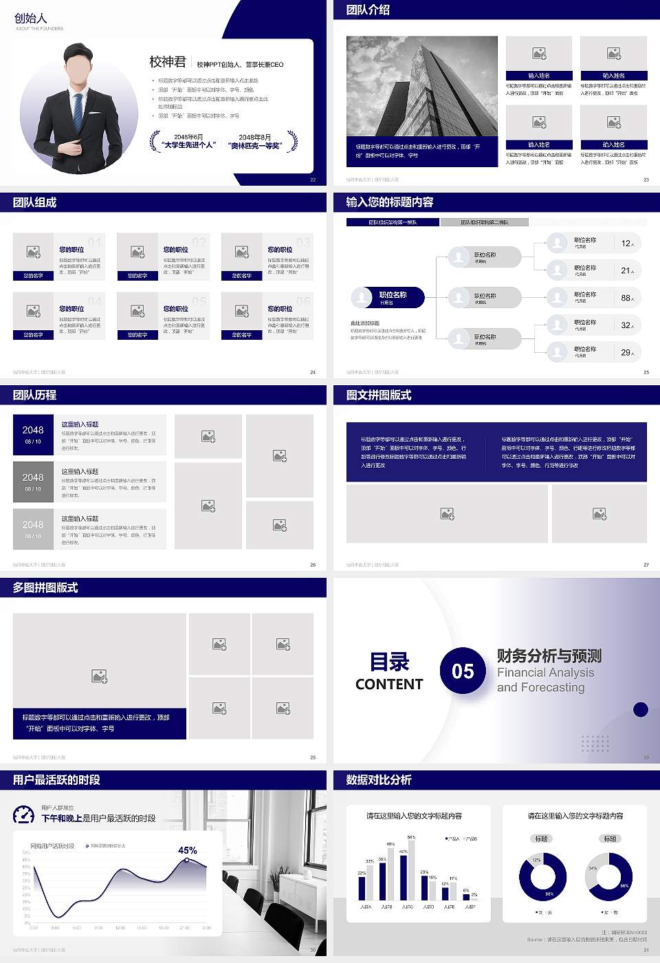 台湾中山大学全国大学生创新创业大赛计划书PPT模板16:9格式幻灯片预览图4