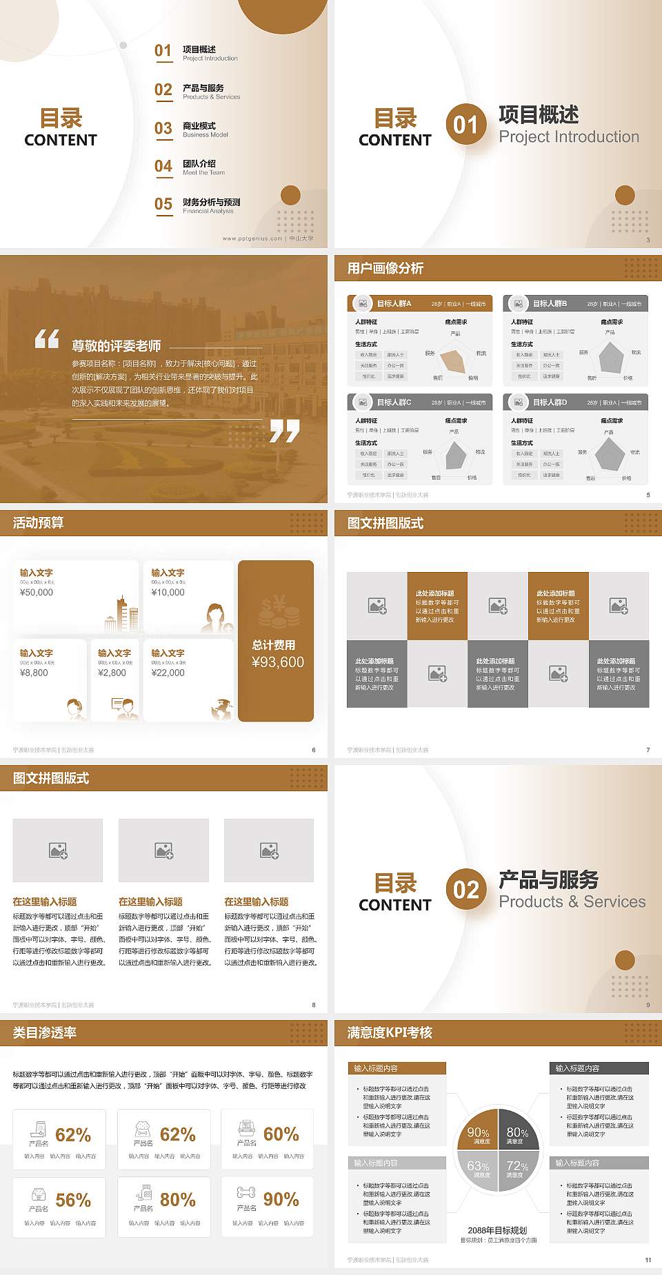 宁波职业技术学院全国大学生创新创业大赛计划书PPT模板4:3格式幻灯片预览图2