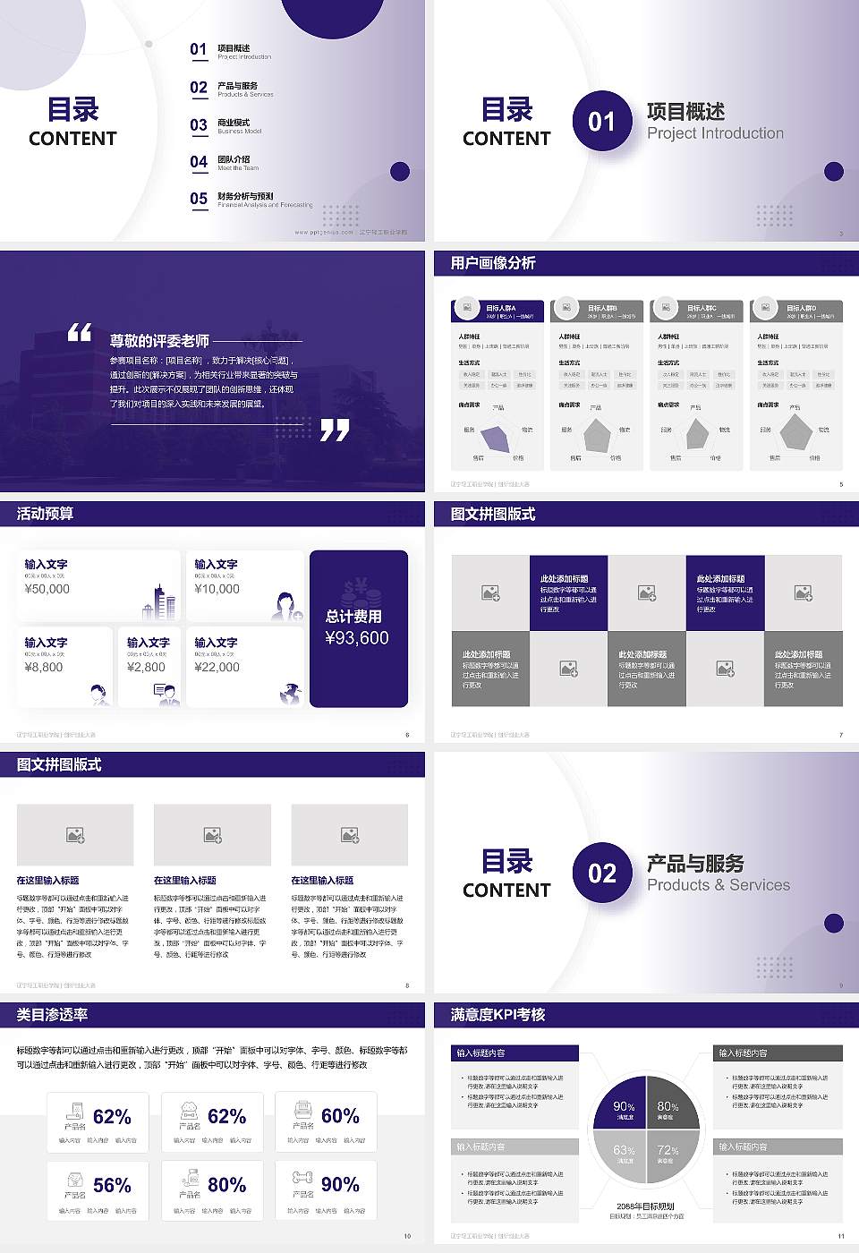 辽宁轻工职业学院全国大学生创新创业大赛计划书PPT模板16:9格式幻灯片预览图2