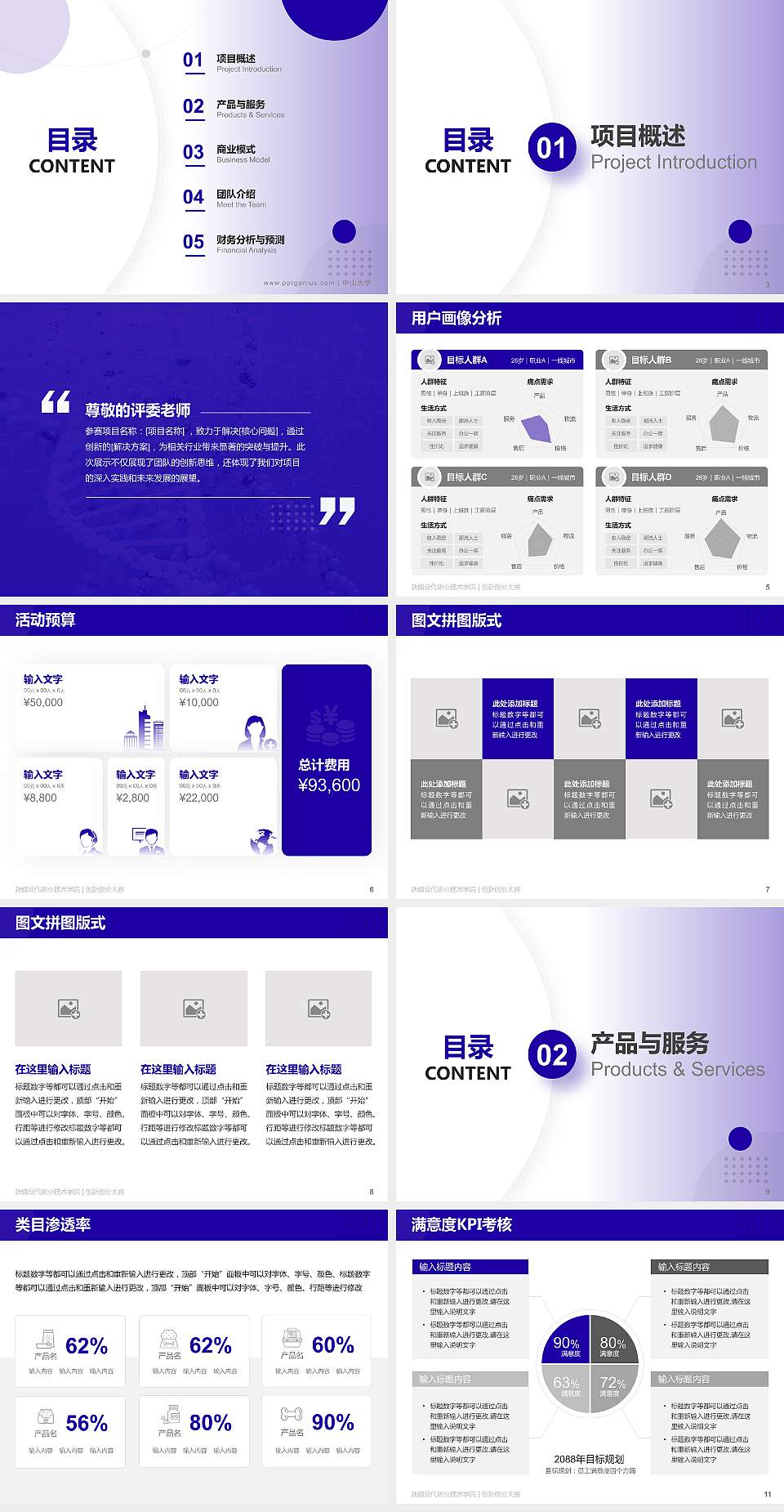 新疆现代职业技术学院全国大学生创新创业大赛计划书PPT模板4:3格式幻灯片预览图2