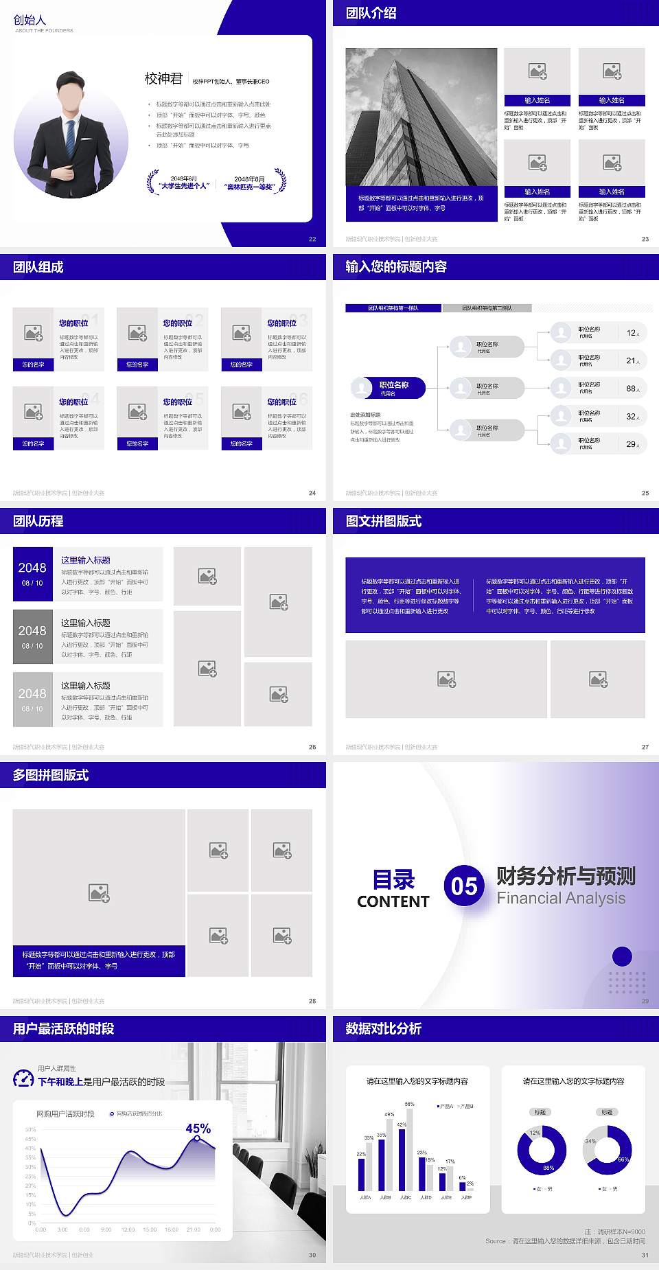 新疆现代职业技术学院全国大学生创新创业大赛计划书PPT模板4:3格式幻灯片预览图4